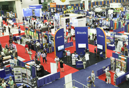 Attendees walk the expo floor at APWA conference
